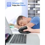 addigoes 2.4GHz Wireless Vertical Mouse – Rechargeable Right-Handed Ergonomic Mouse with 3 DPI Levels 800/1200/1600, Quiet Clicks and 6 Buttons for PC and Laptop, Black